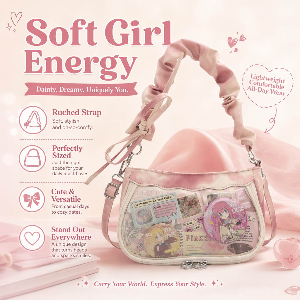 Gradient Tie-Dye Ita Bag | Sweet Clear Display Shoulder Underarm Bag