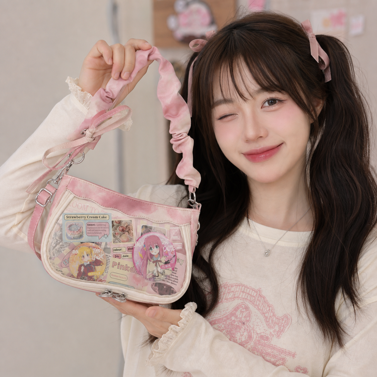 Gradient Tie-Dye Ita Bag | Sweet Clear Display Shoulder Underarm Bag