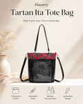 JK Plaid Trim Ita Tote Shoulder Bag