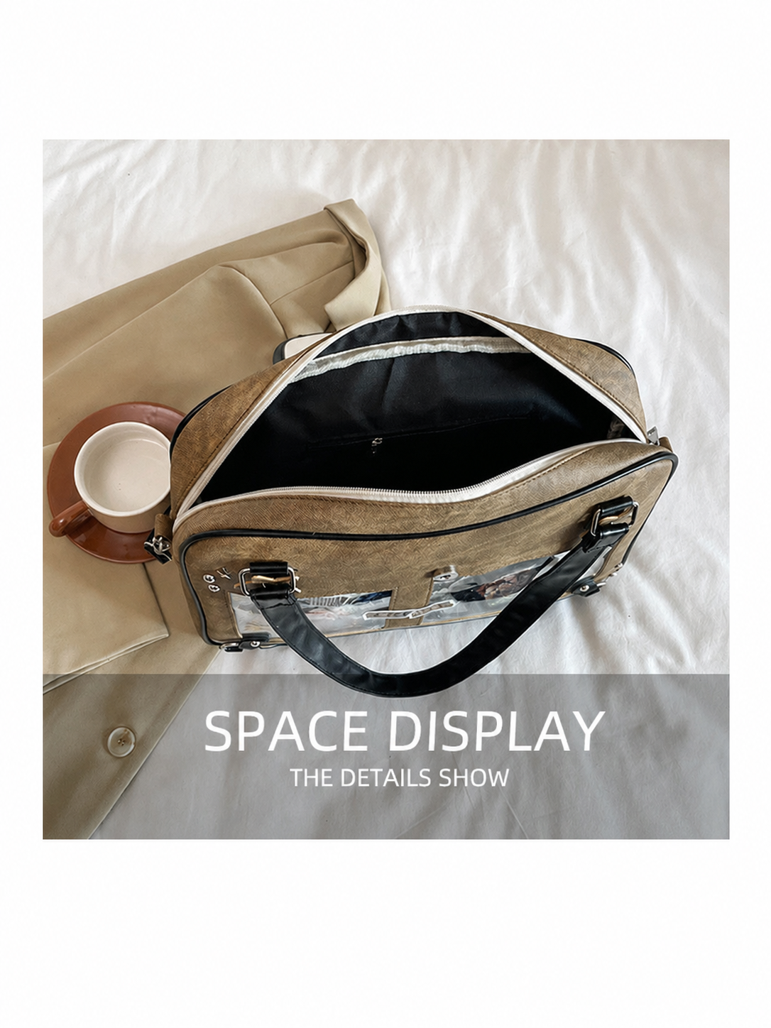 Star Decor Denim Ita Crossbody Handbag