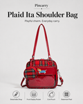 Red Plaid Transparent Ita Small Crossbody Shoulder Bag