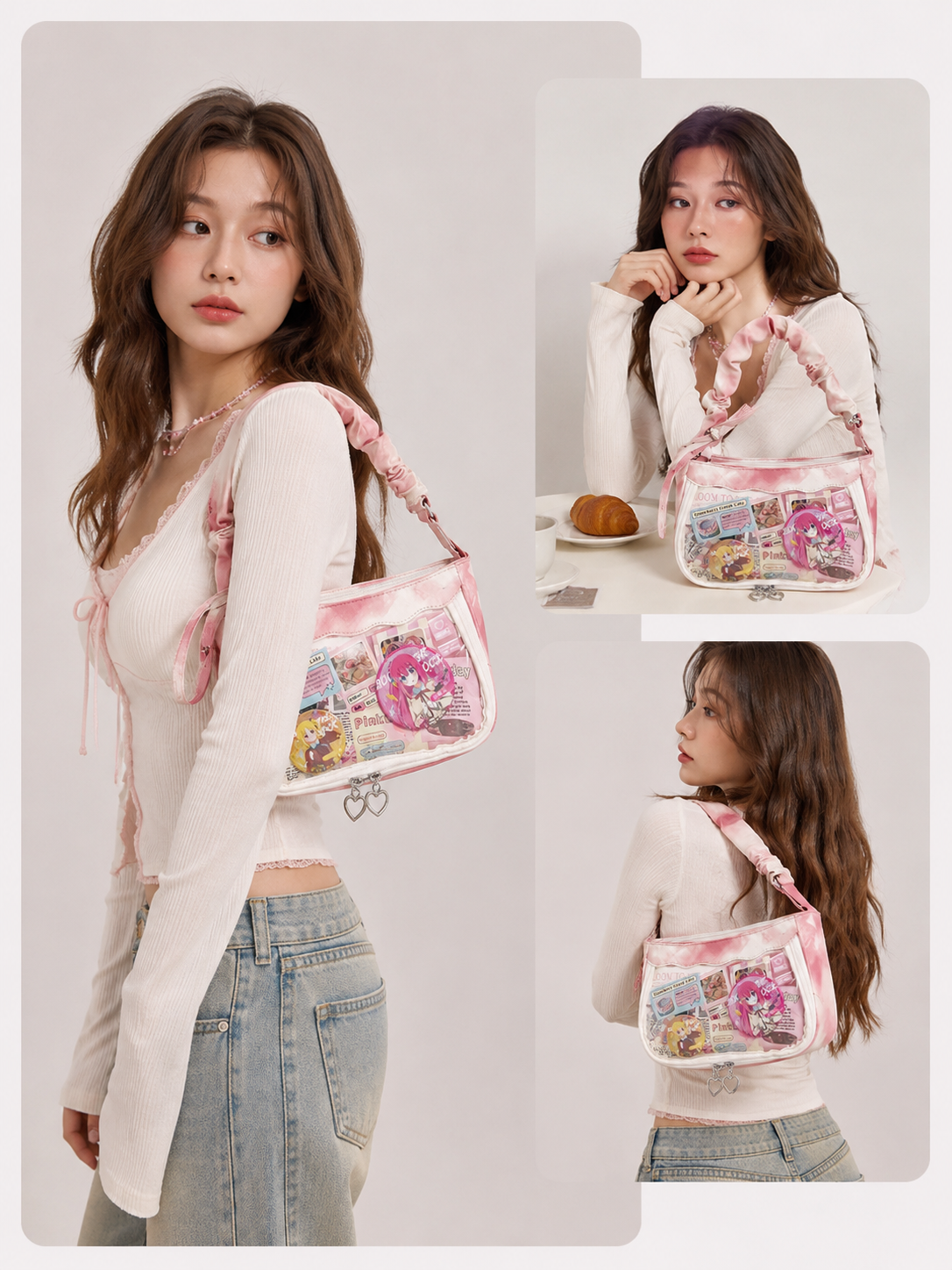 Gradient Tie-Dye Ita Bag | Sweet Clear Display Shoulder Underarm Bag