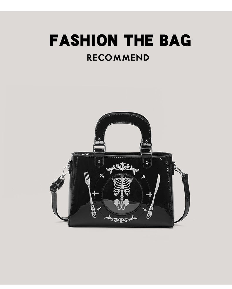 Gothic Skull Skeleton Pattern Small Handbag