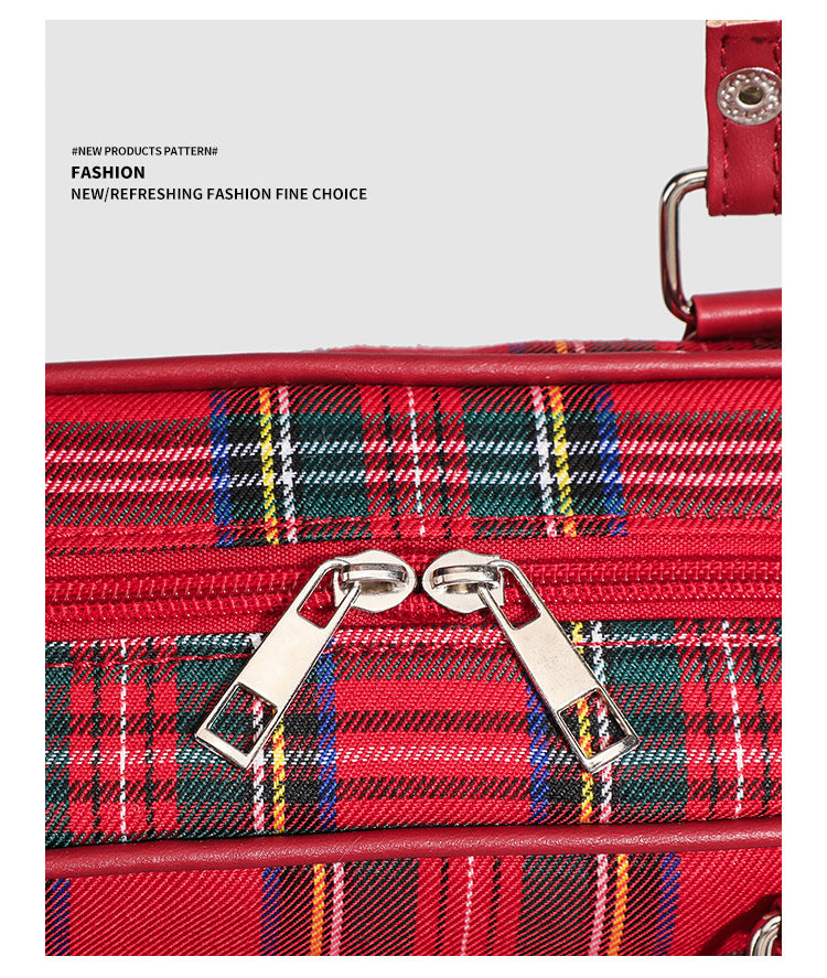 Red Plaid Transparent Ita Small Crossbody Shoulder Bag