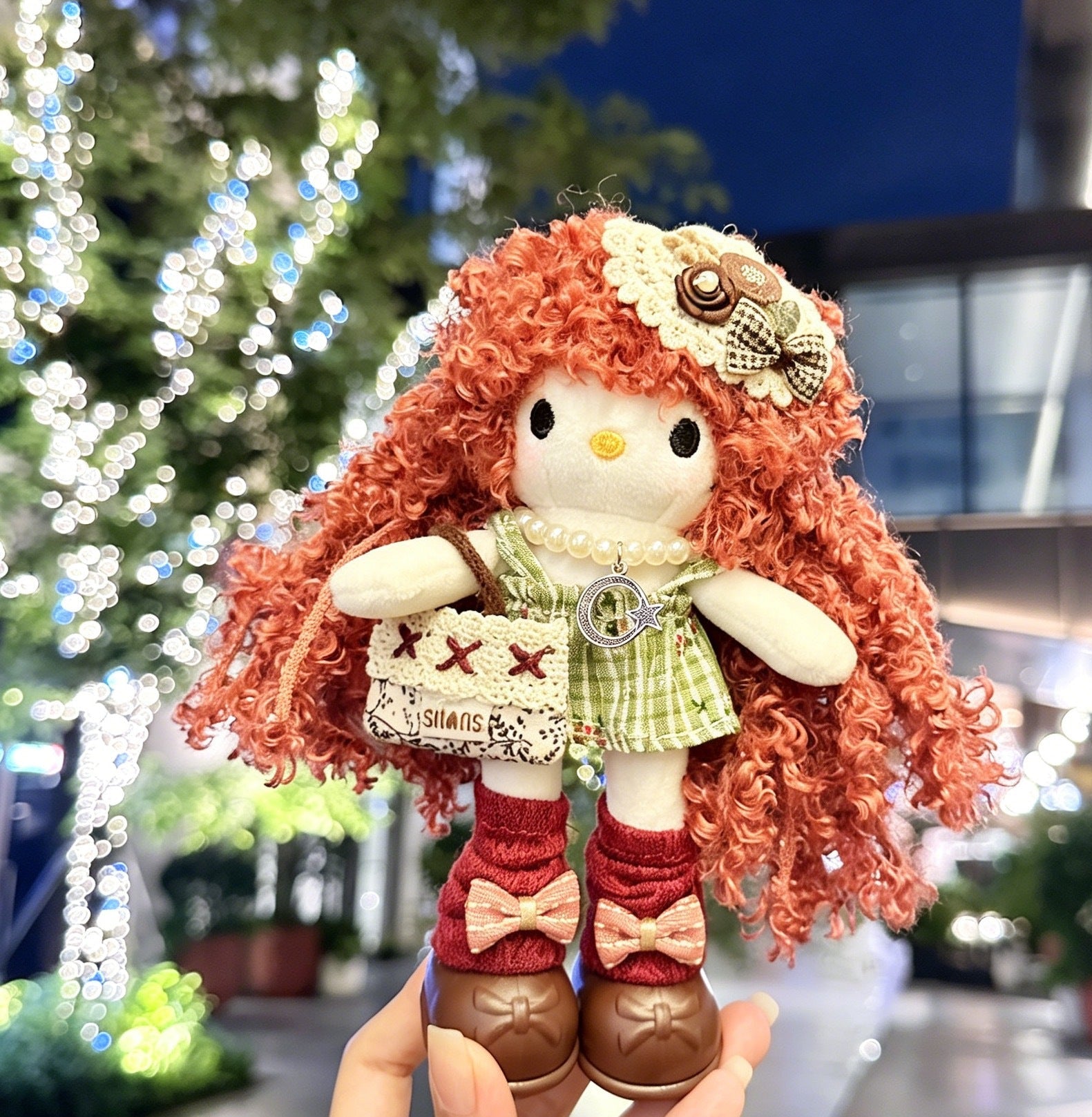 Long Leg KT Cat Plush Bag Charm - Denim Series