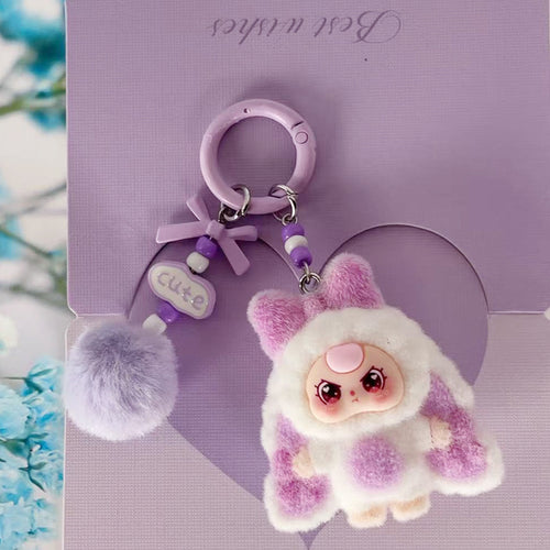 Cute Flocked Mini Doll Keychain Bag Charm