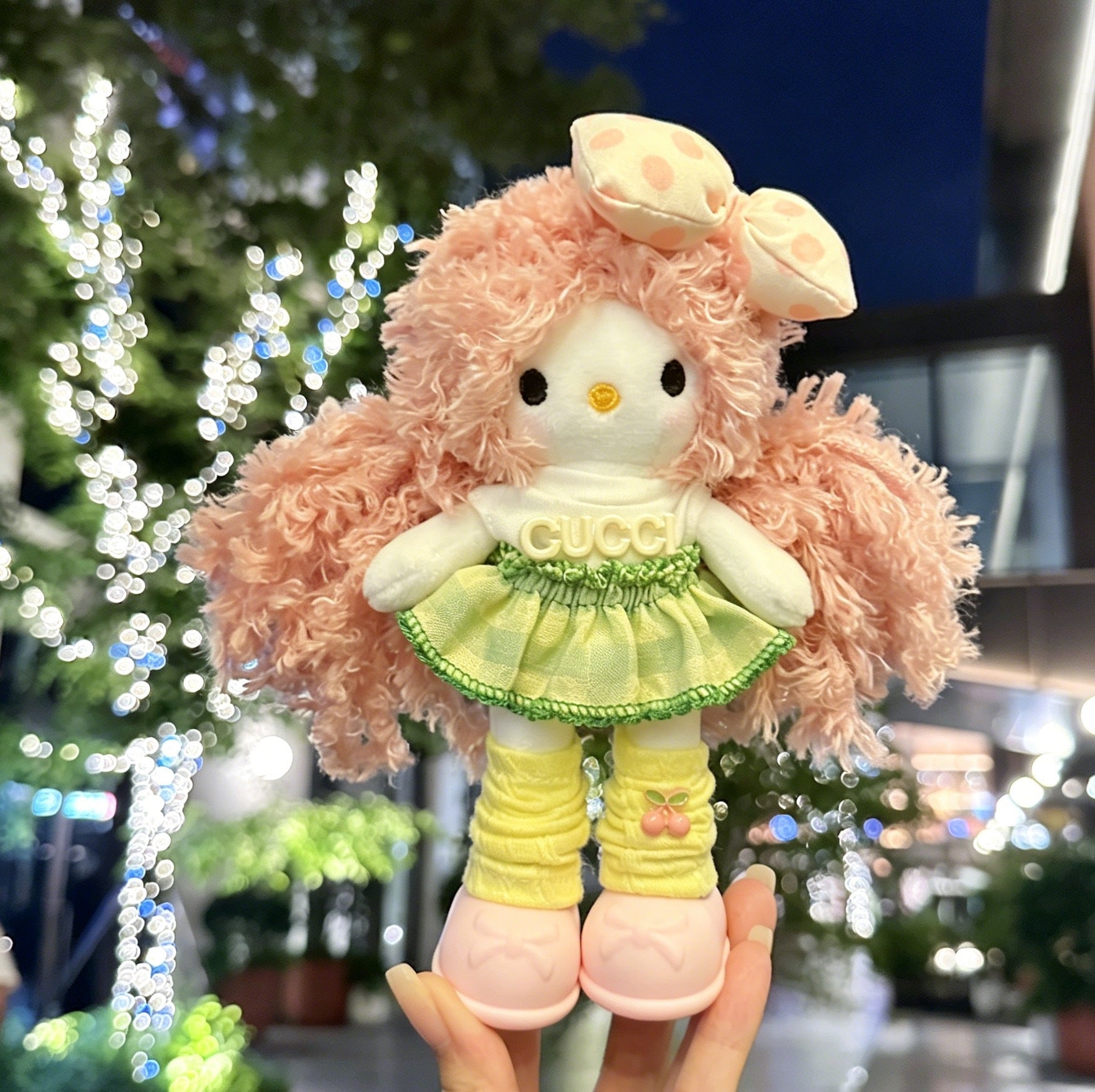 Long Leg KT Cat Plush Bag Charm - Denim Series
