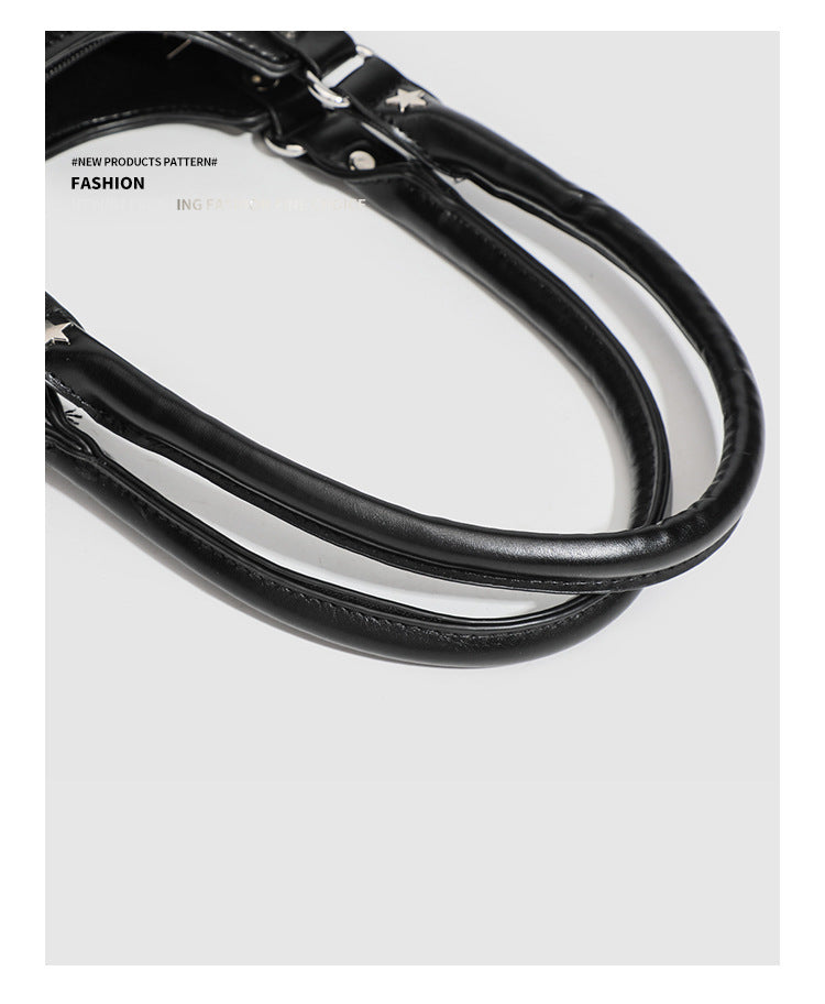 Gothic Punk Rivet Decor PU Underarm Ita Crossbody Bag