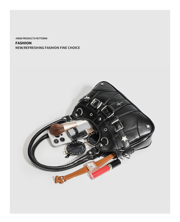 Gothic Punk Rivet Decor PU Underarm Ita Crossbody Bag