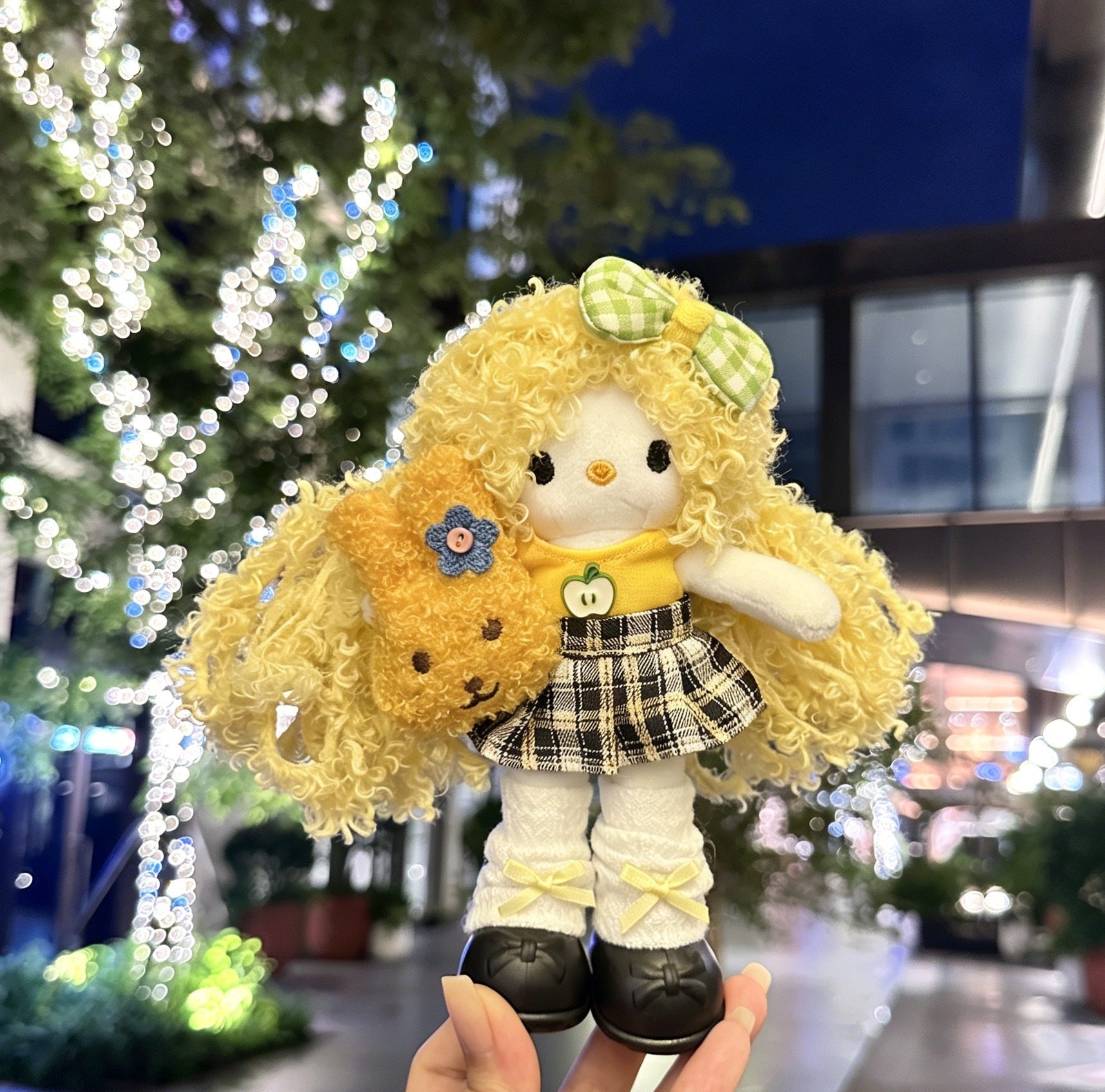 Long Leg KT Cat Plush Bag Charm - Denim Series
