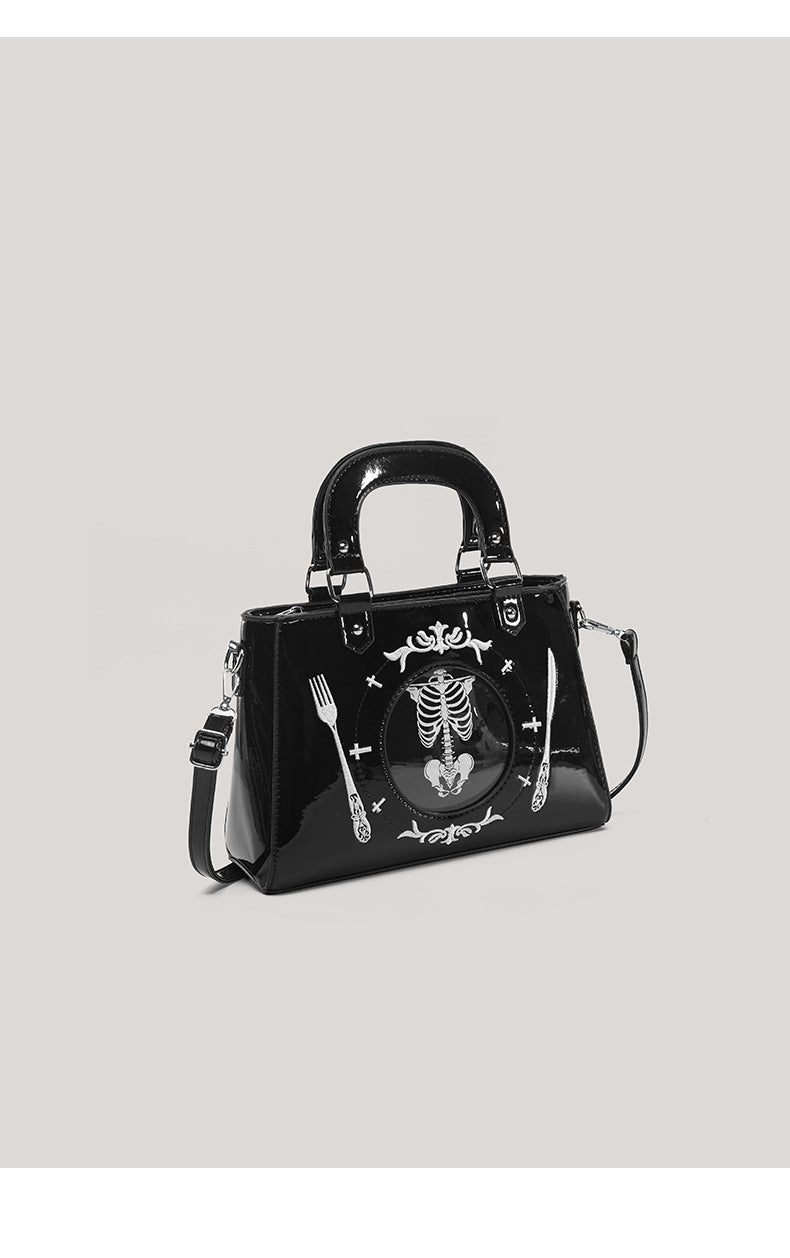 Gothic Skull Skeleton Pattern Small Handbag
