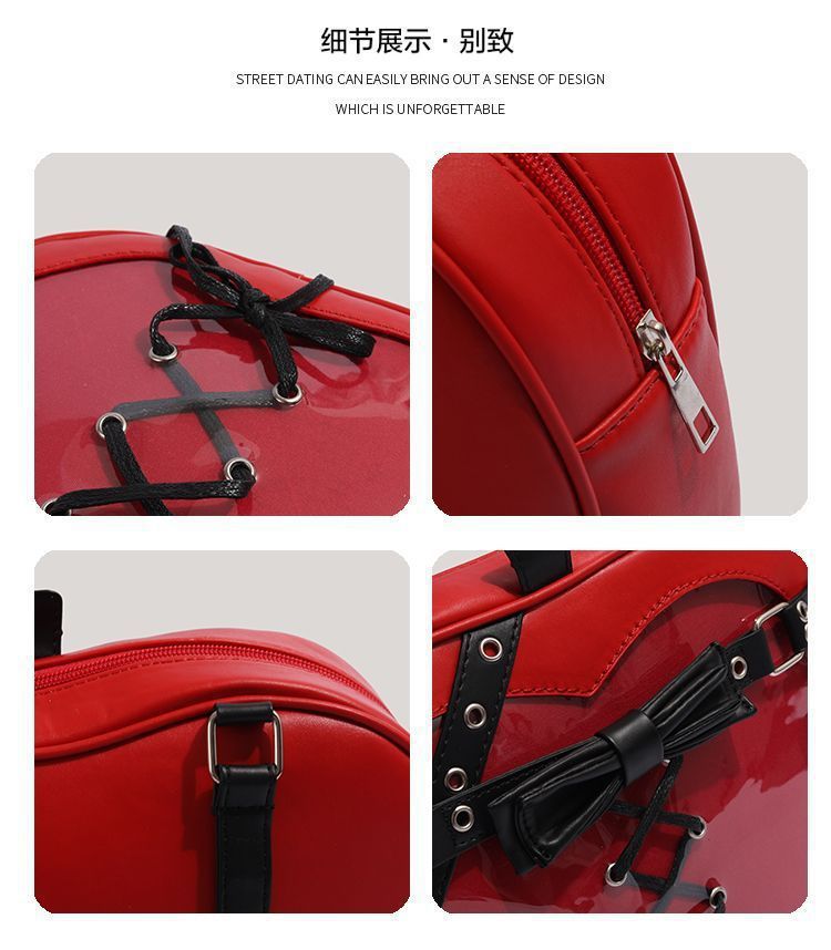 Red Apple Heart Transparent Ita Mini Backpack