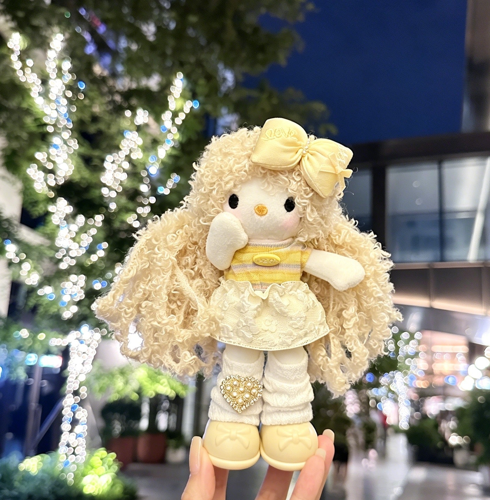 Long Leg KT Cat Plush Bag Charm - Denim Series