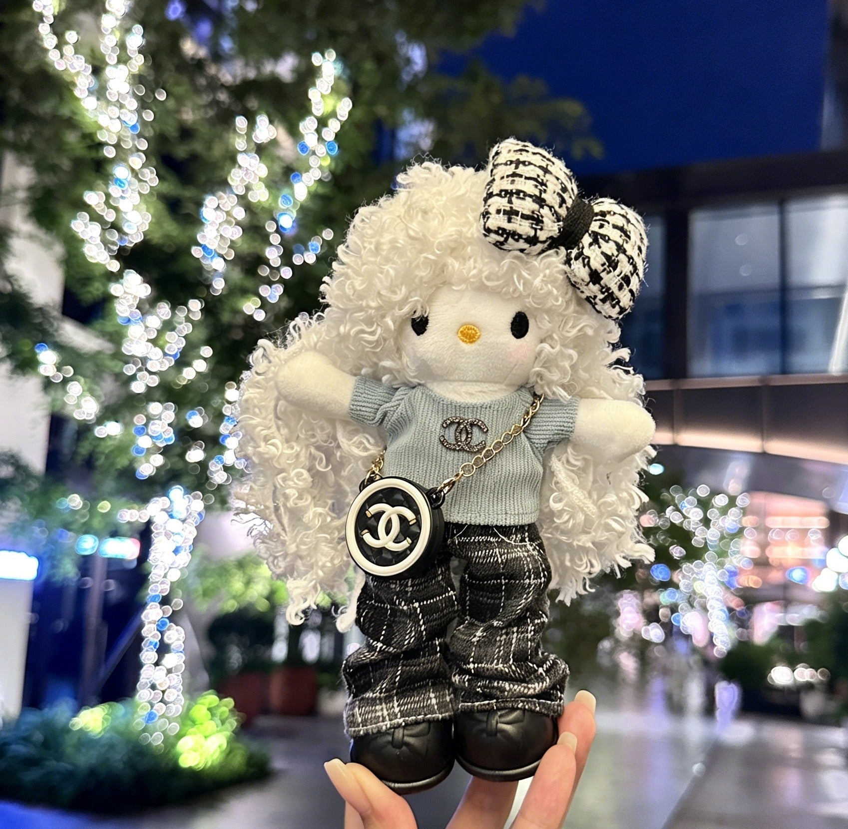 Long Leg KT Cat Plush Bag Charm - Denim Series