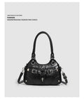 Gothic Punk Rivet Decor PU Underarm Ita Crossbody Bag