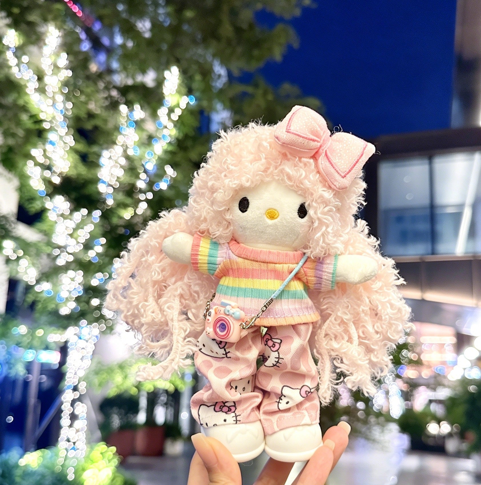 Long Leg KT Cat Plush Bag Charm - Denim Series