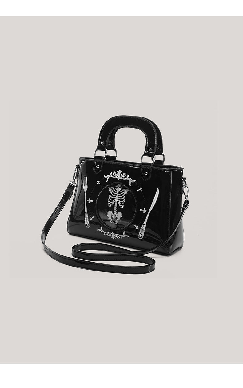 Gothic Skull Skeleton Pattern Small Handbag