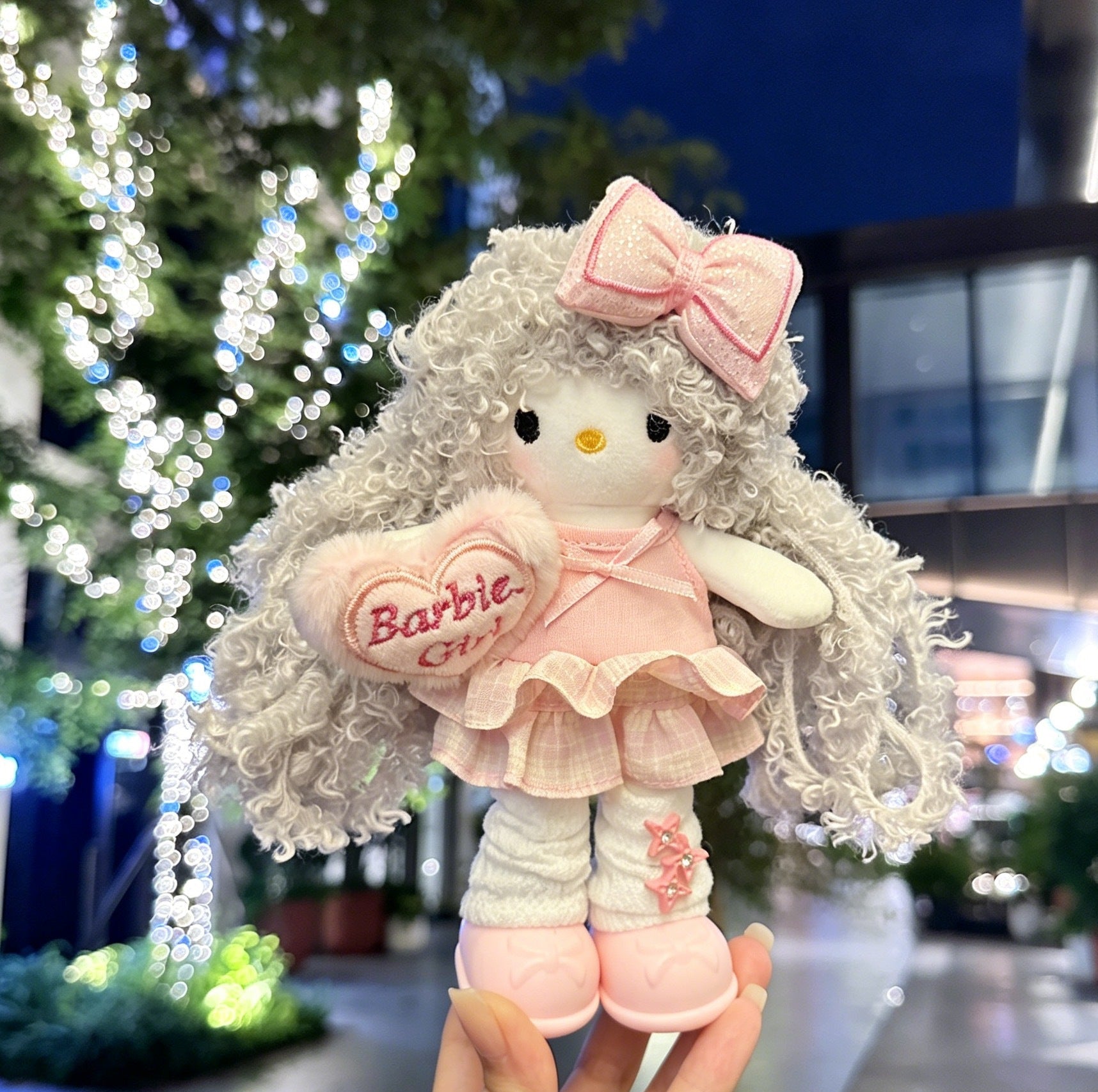 Long Leg KT Cat Plush Bag Charm - Denim Series