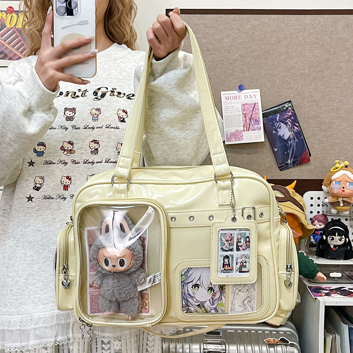 Holographic 3-Way Convertible Ita Bag | Large Capacity Display Handbag