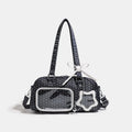 Polka Dot Star Decor Transparent Ita Shoulder Handbag