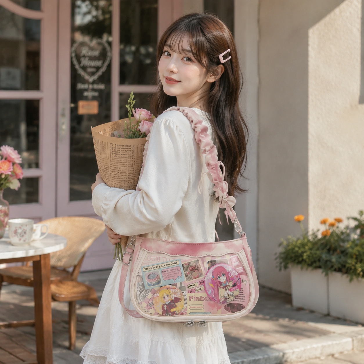 Gradient Tie-Dye Ita Bag | Sweet Clear Display Shoulder Underarm Bag