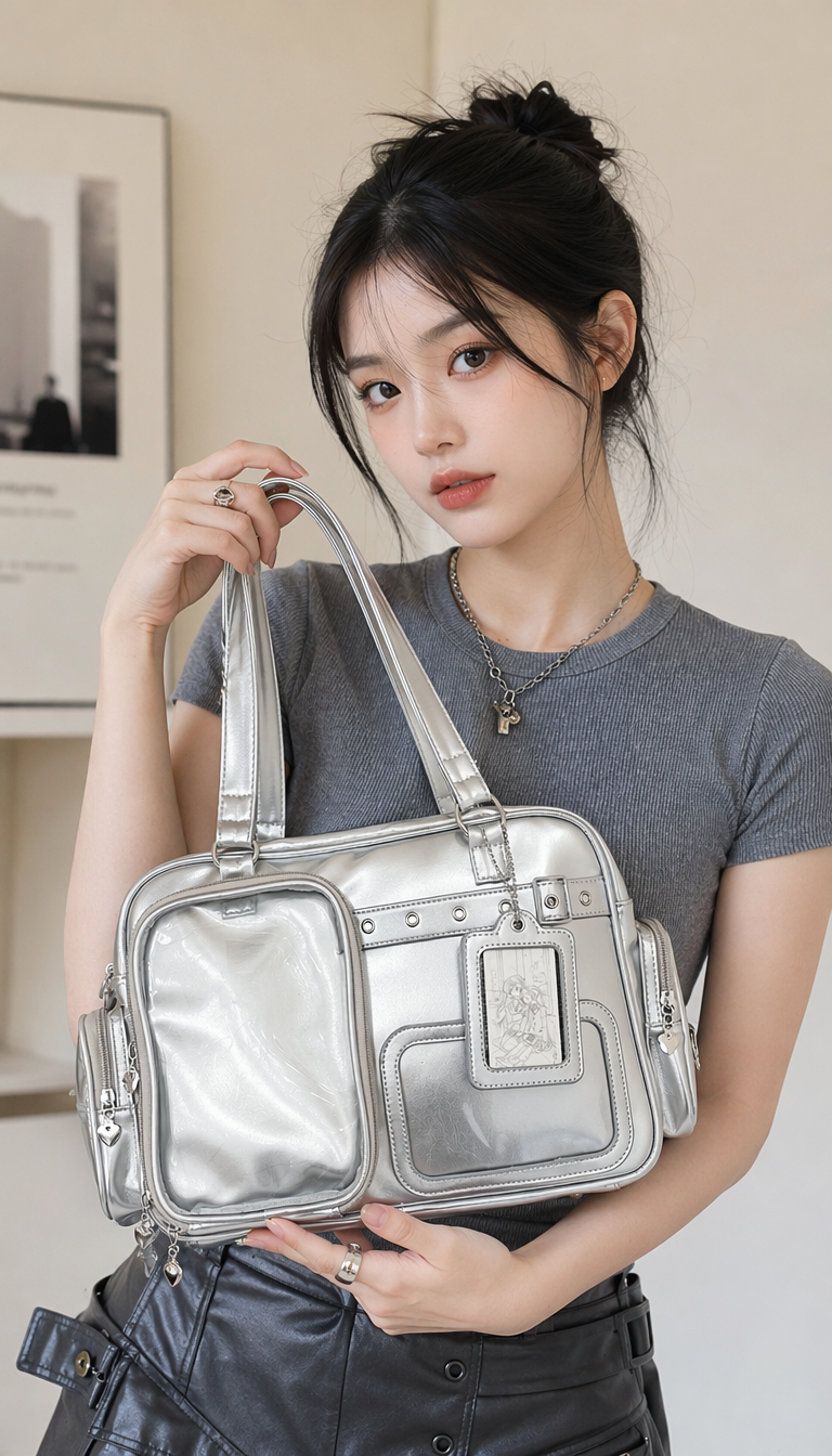 Holographic 3-Way Convertible Ita Bag | Large Capacity Display Handbag